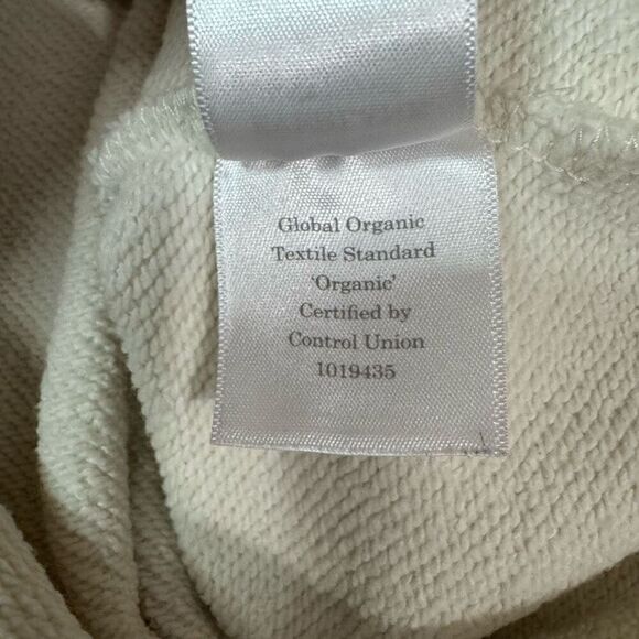 Everlane Women's XS The Track Half Zip Sweatshirt Bone White 100% Organic Cotton - Picture 6 of 7